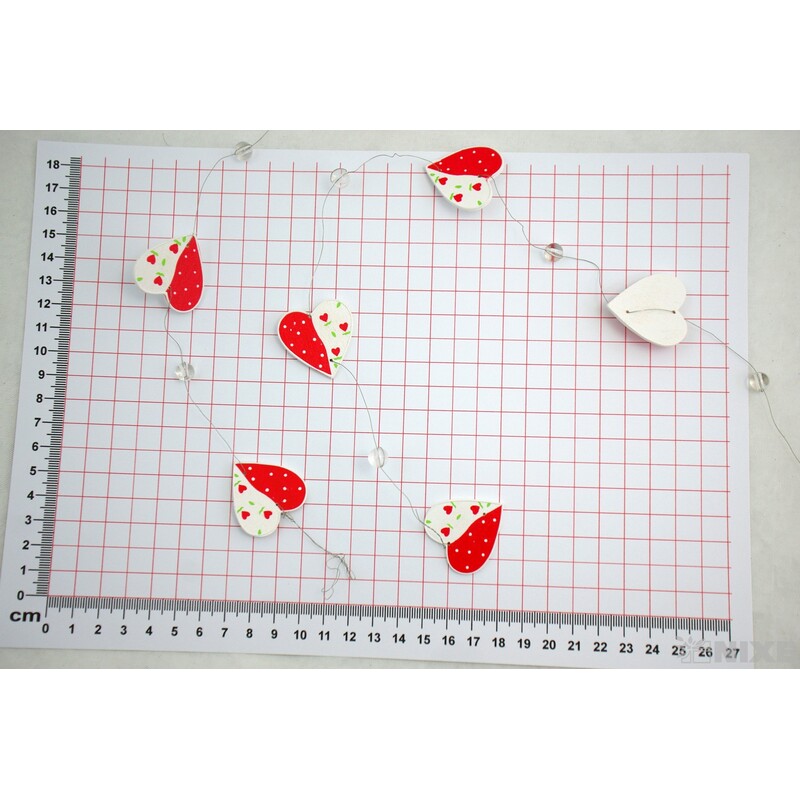 GIRLANDA SRDCE 120cm*ČERVENÁ