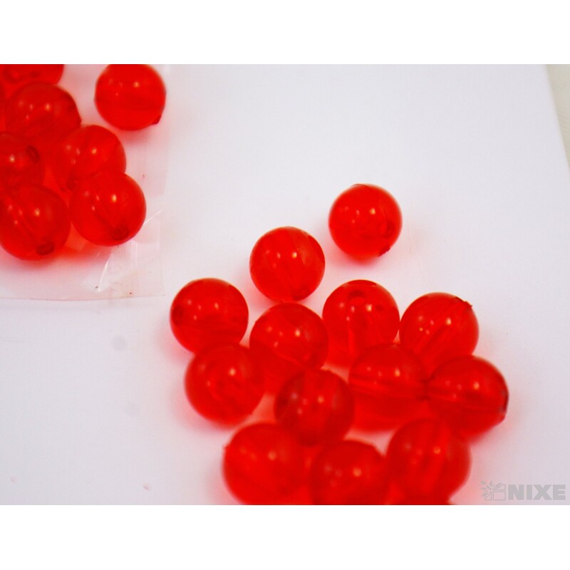 KORÁLKY 10mm cca 104ks ČIRÉ*ČERVENÁ