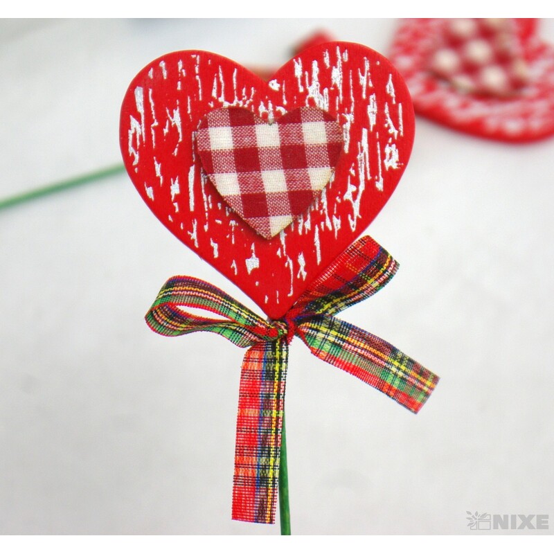 ZÁPICH SRDCE 6x26cm*ČERVENÁ