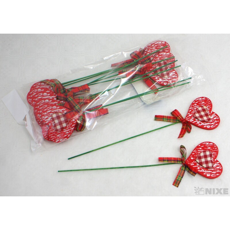 ZÁPICH SRDCE 6x26cm*ČERVENÁ