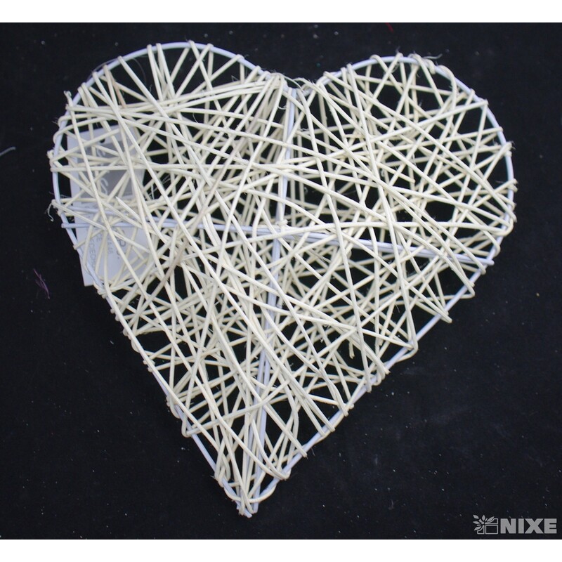 SRDCE RATTAN 20cm*BÍLÁ