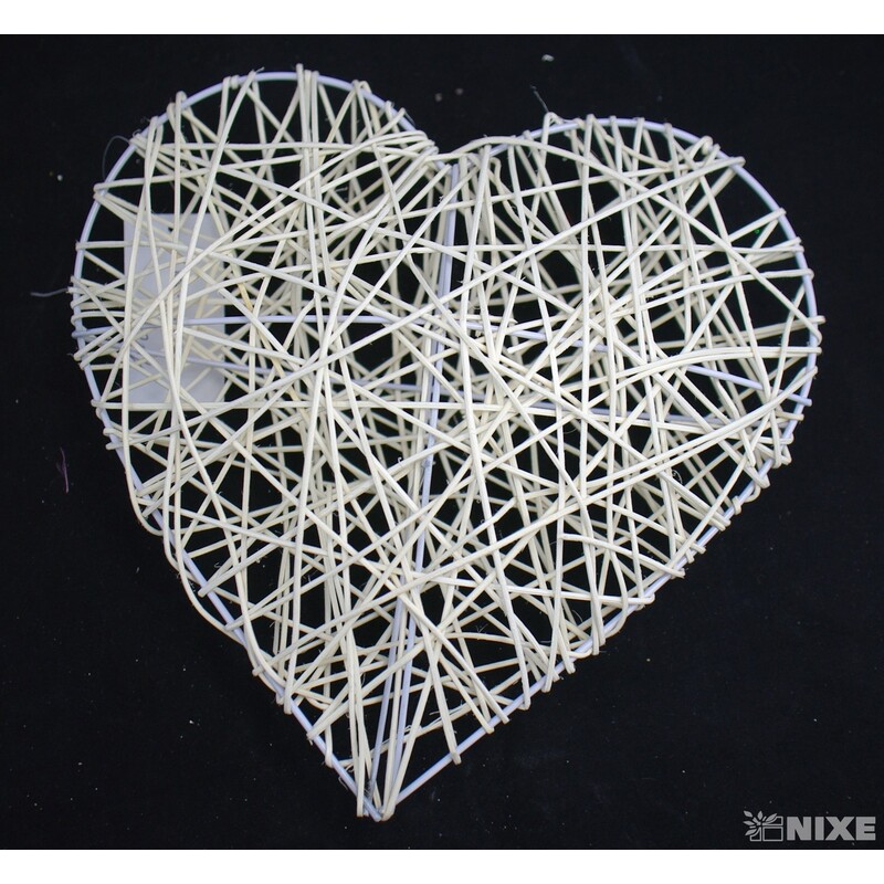 SRDCE RATTAN 25cm*BÍLÁ