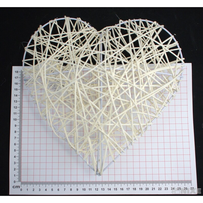 SRDCE RATTAN 25cm*BÍLÁ