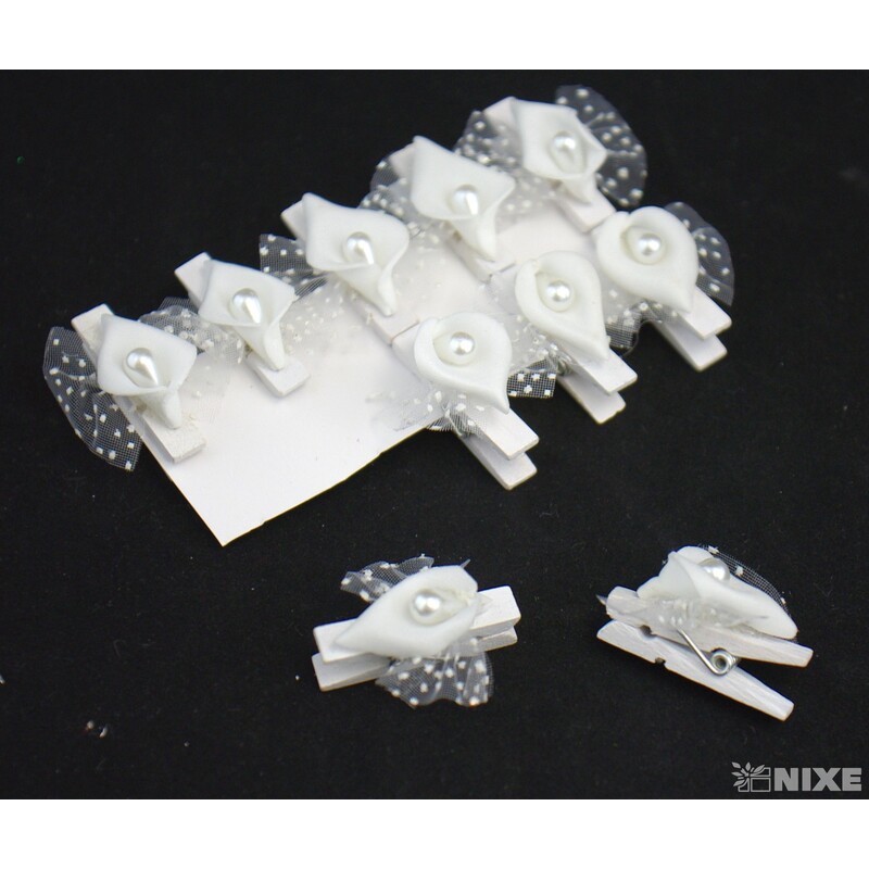 OZDOBNÝ KOLÍČEK KALA 3,5cm 10ks*BÍLÁ