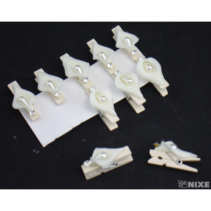 OZDOBNÝ KOLÍČEK KALA 3,5cm 10ks*SMETANOVÁ