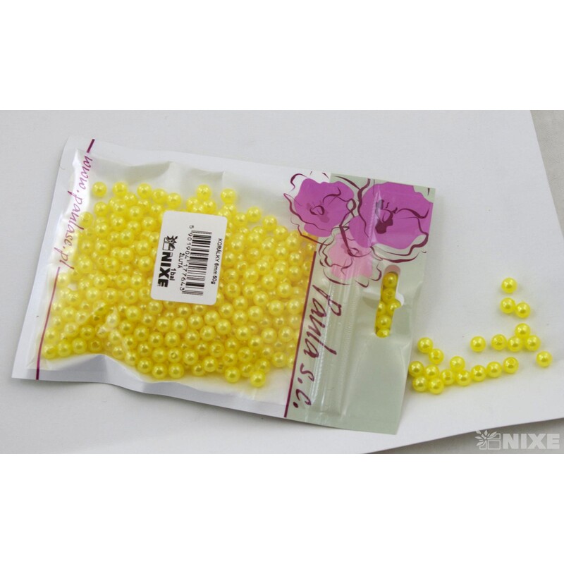 KORÁLKY 6mm 50g*ŽLUTÁ
