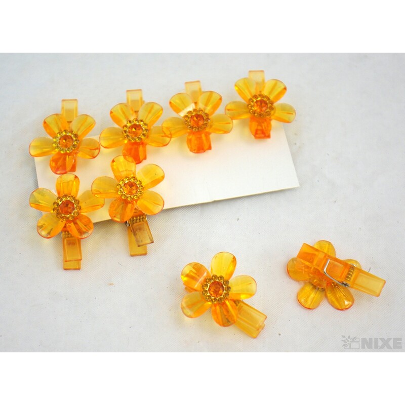 OZDOBNÝ KOLÍČEK AKRYL KVĚT 3,5cm 8ks*MIX BAREV