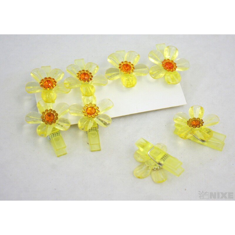 OZDOBNÝ KOLÍČEK AKRYL KVĚT 3,5cm 8ks*MIX BAREV
