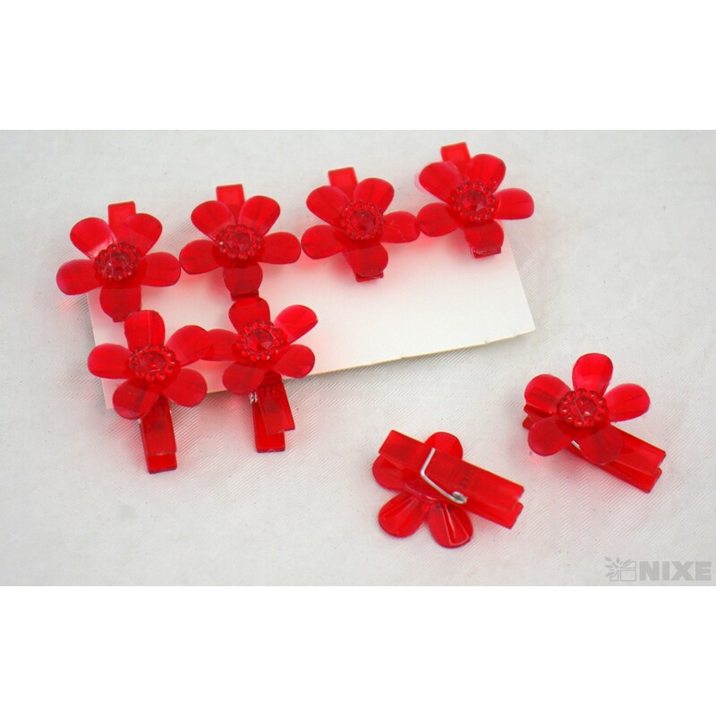 OZDOBNÝ KOLÍČEK AKRYL KVĚT 3,5cm 8ks*MIX BAREV