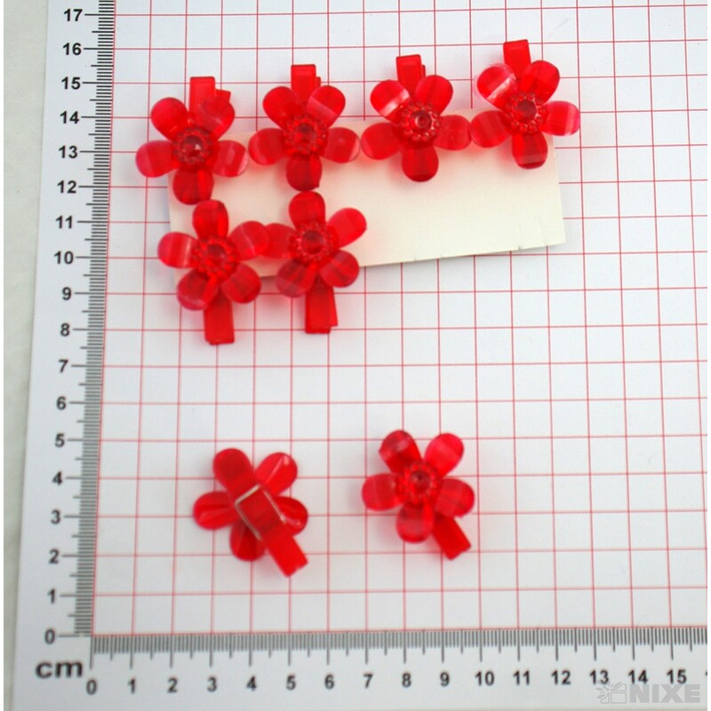 OZDOBNÝ KOLÍČEK AKRYL KVĚT 3,5cm 8ks*MIX BAREV