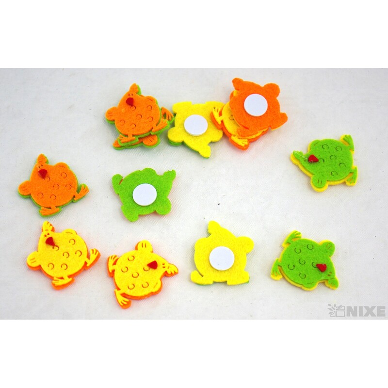 SLEPIČKA  NALEPOVACÍ FILC 3cm 12ks*MIX BAREV