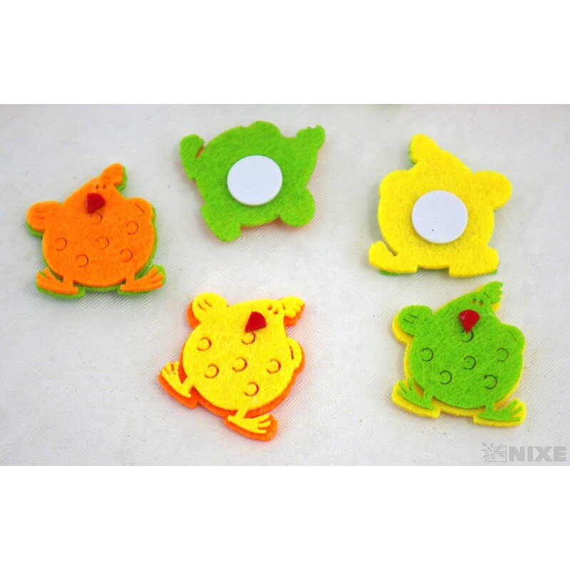 SLEPIČKA  NALEPOVACÍ FILC 3cm 12ks*MIX BAREV