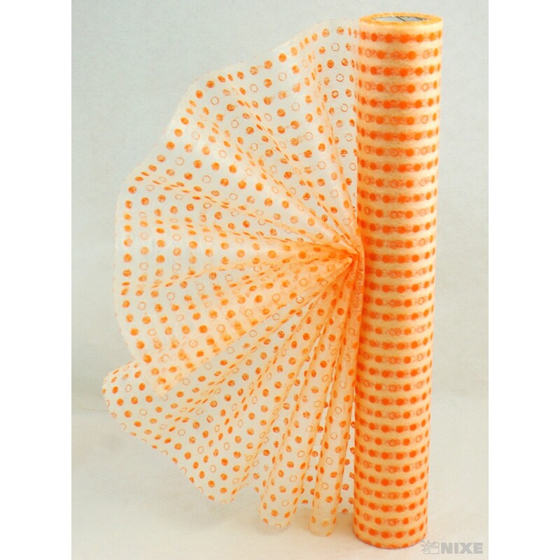 TEXTILIE VZOR PUNTÍK 50cmx10m*ORANŽOVÁ