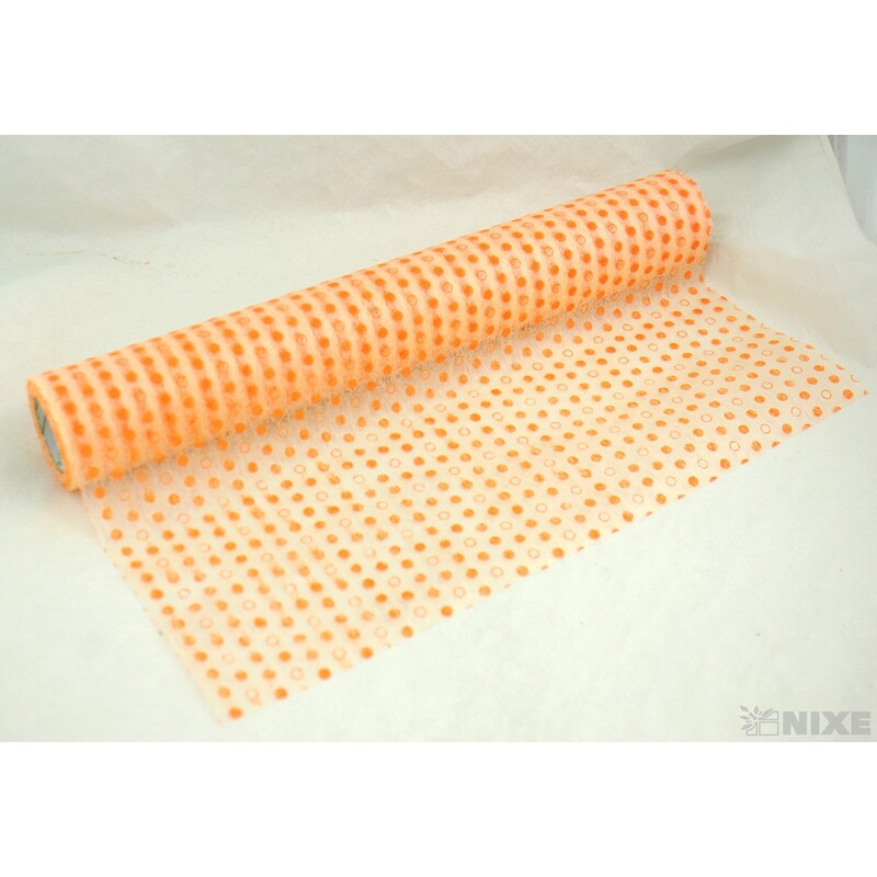 TEXTILIE VZOR PUNTÍK 50cmx10m*ORANŽOVÁ