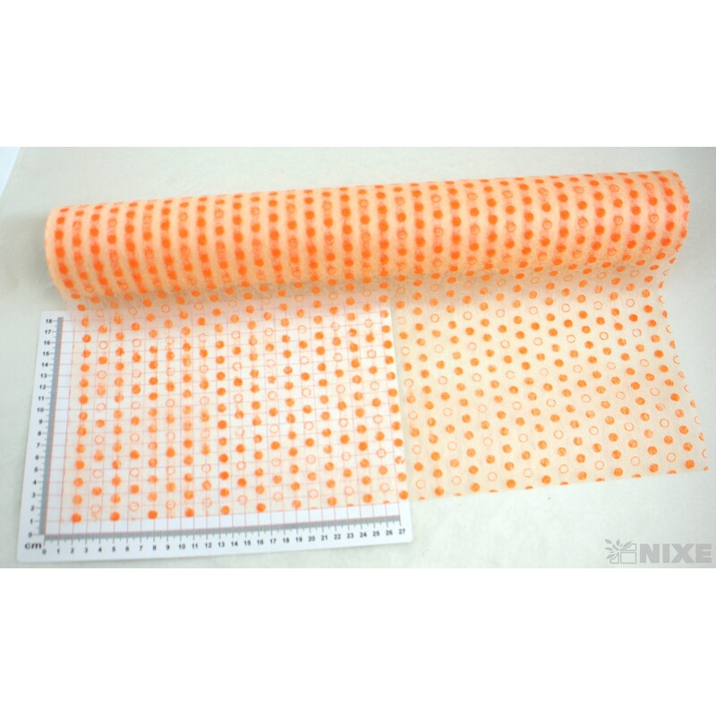 TEXTILIE VZOR PUNTÍK 50cmx10m*ORANŽOVÁ