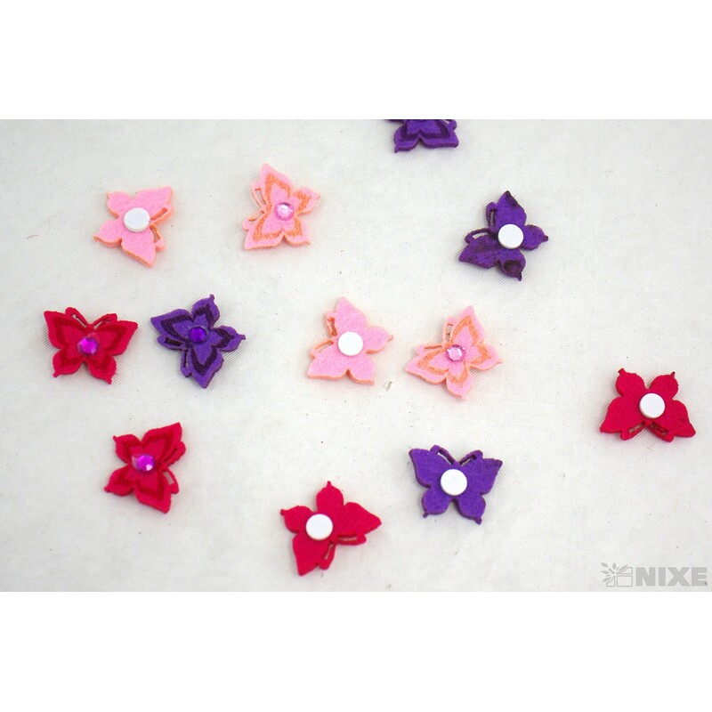 MOTÝL NALEPOVACÍ 2,5cm 12ks*MIX BAREV