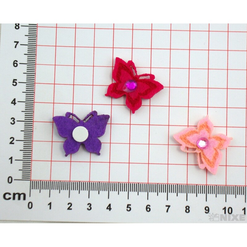 MOTÝL NALEPOVACÍ 2,5cm 12ks*MIX BAREV