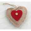ZÁVĚS SRDCE TEXTIL 10cm*PŘÍRODNÍ