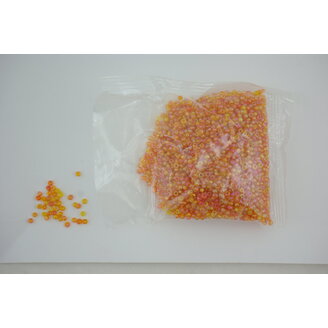 SKLENĚNÉ KORÁLKY 2mm 50g*ORANŽOVÁ MULTI