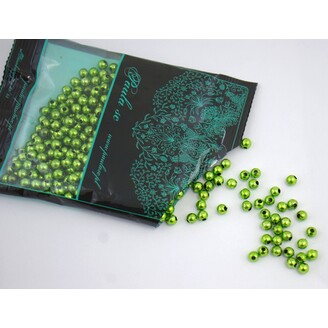 KORÁLKY 6mm 50g METAL*ZELENÁ