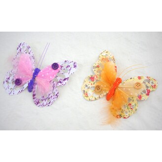 MOTÝL PAPÍR 12cm 2ks*MIX BAREV
