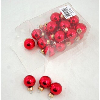 KOULE ZÁVĚS 2,5cm 24ks*ČERVENÁ