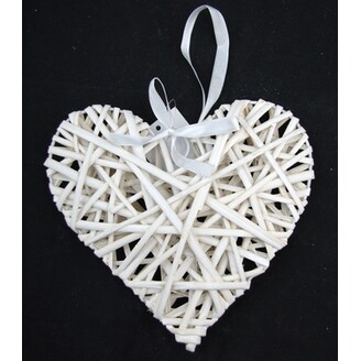 ZÁVĚS SRDCE 19cm*BÍLÁ