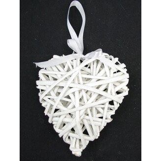 ZÁVĚS SRDCE 17cm*BÍLÁ