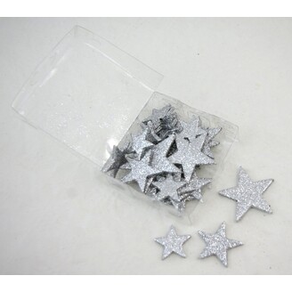 HVĚZDA 3,5-6,5cm 24ks*STŘÍBRNÁ