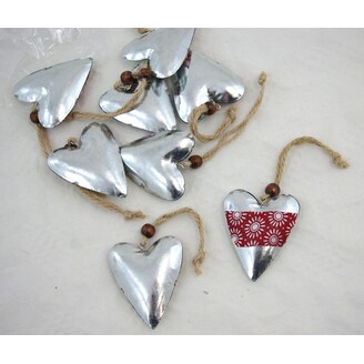 ZÁVĚS SRDCE KOV 6,5cm 8ks*STŘÍBRNÁ