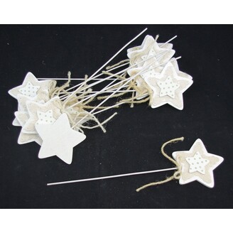 ZÁPICH HVĚZDA 12ks 7x25cm*BÍLÁ
