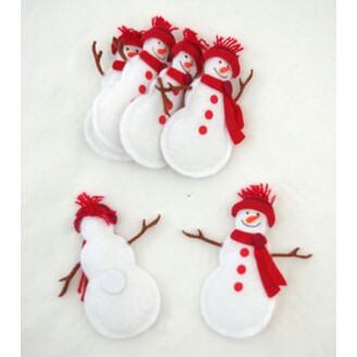 SNĚHULÁK FILC NALEP. 6ks 8cm*MIX BAREV