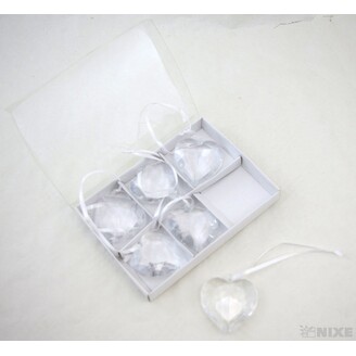 ZÁVĚS AKRYL SRDCE 5x5cm 6ks