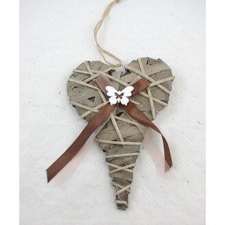 SRDCE ZÁVĚS MOTÝL 28cm*BÍLÁ