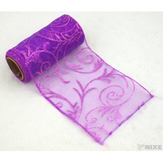 ORGANZA GLITR 369 12cmx10yd*FIALOVÁ 2T23