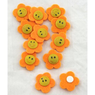 SLUNCE NALEPOVACÍ FILC 3cm 12ks*MIX BAREV