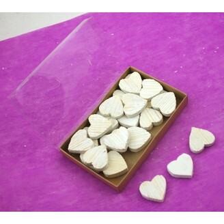 SRDCE DŘEVO 4cm 24ks*BÍLÁ