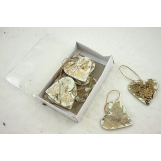 ZÁVĚS SRDCE BŘÍZA 8cm 12ks*PŘÍRODNÍ