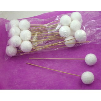 ZÁPICH KOULE 5x25cm 24ks*BÍLÁ