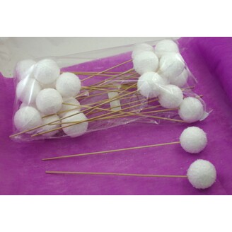 ZÁPICH KOULE 6x30cm 24ks*BÍLÁ