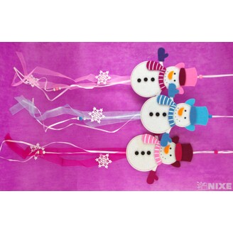 ZÁVĚS FILC SNĚHULÁK 18x17cm*MIX BAREV