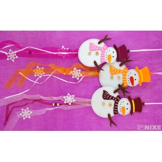 ZÁVĚS FILC SNĚHULÁK 17x16cm*MIX BAREV