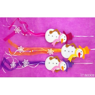 ZÁVĚS FILC SNĚHULÁK 18x11cm*MIX BAREV