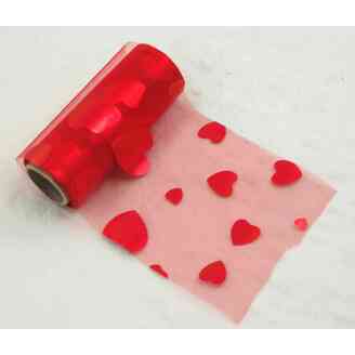 ORGANZA TISK 33 12cmx10yd*ČERVENÁ