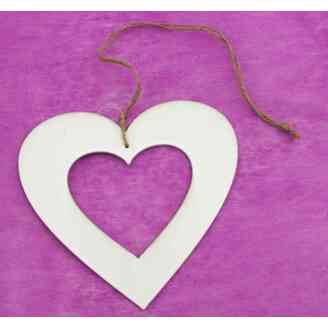 ZÁVĚS SRDCE 15,5x42cm*BÍLÁ