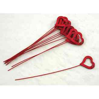 ZÁPICH D SRDCE 12ks 3x22cm*ČERVENÁ