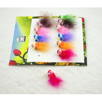 PTÁČEK NA DRÁTKU 4cm 12ks*MIX BAREV