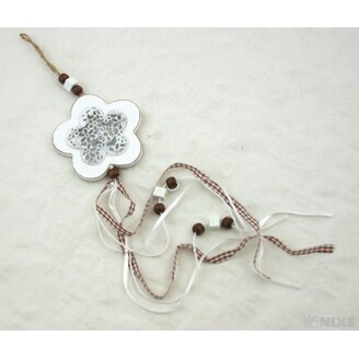 ZÁVĚS KVĚT PLECH 8x50cm*BÍLÁ