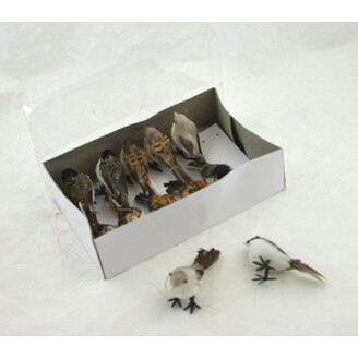 PTÁČEK NA DRÁTKU 10cm 12ks*PŘÍRODNÍ