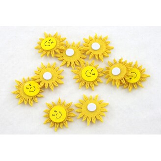 SLUNÍČKO NALEPOVACÍ FILC 4cm 10ks*MIX BAREV